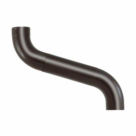 80mm Sepia Brown Galvanised Steel Downpipe 2-part Offset - up to 700mm Projection - Trade Warehouse