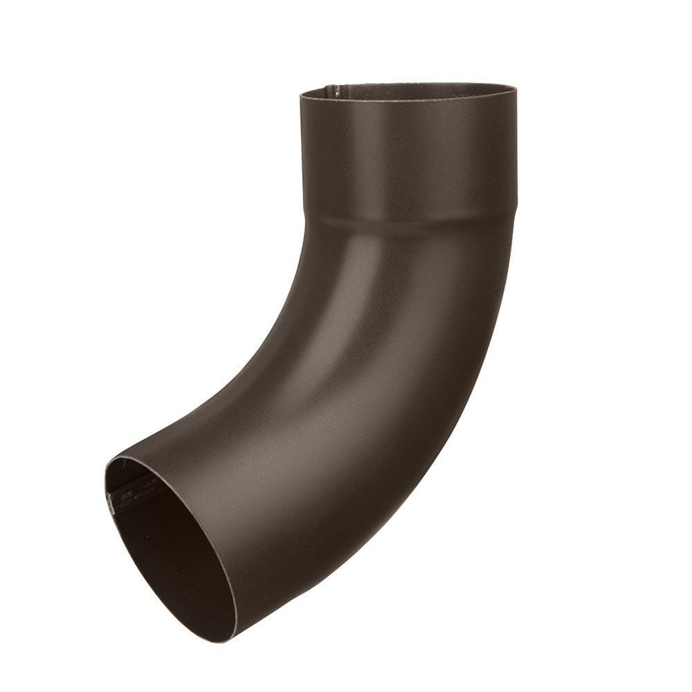 80mm Sepia Brown Galvanised Steel Downpipe 70 Degree Bend - Trade Warehouse