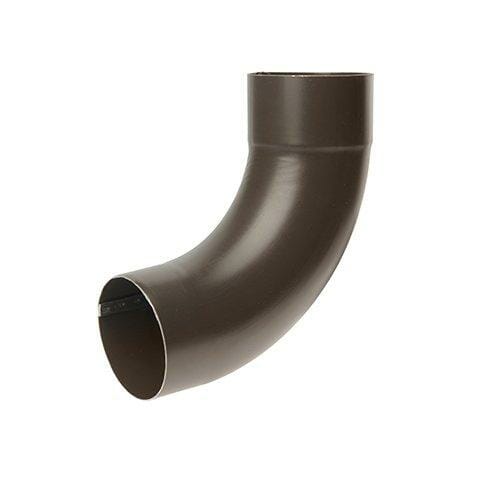 80mm Sepia Brown Galvanised Steel Downpipe 90 Degree Bend - Trade Warehouse