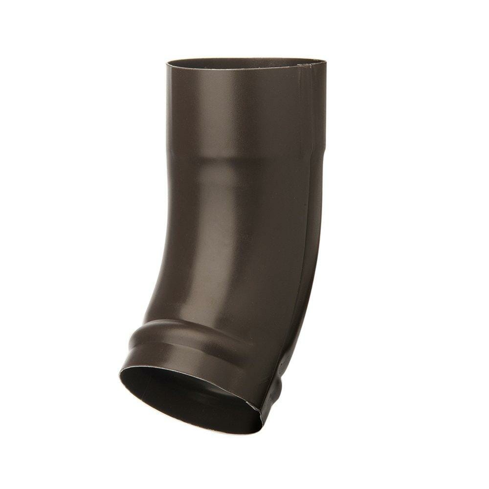 80mm Sepia Brown Galvanised Steel Downpipe Shoe - Short Heel - Trade Warehouse