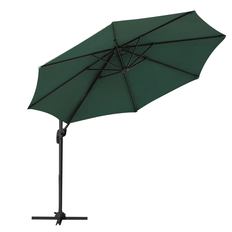 2.94m x 2.48H Green Parasol With 360° Rotation