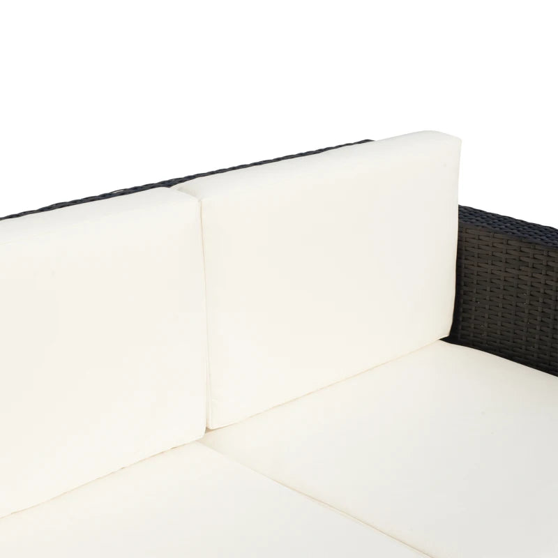Brown Two-Seater Rattan Sofa