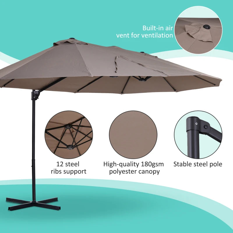 Brown Double Canopy Canopy With 12 Support Ribs