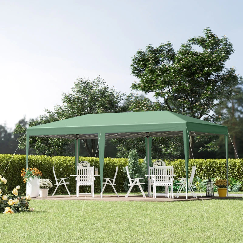 Green 6m x 3m x 2.65m Pop Up Gazebo With Double Roof and Carrying Bag