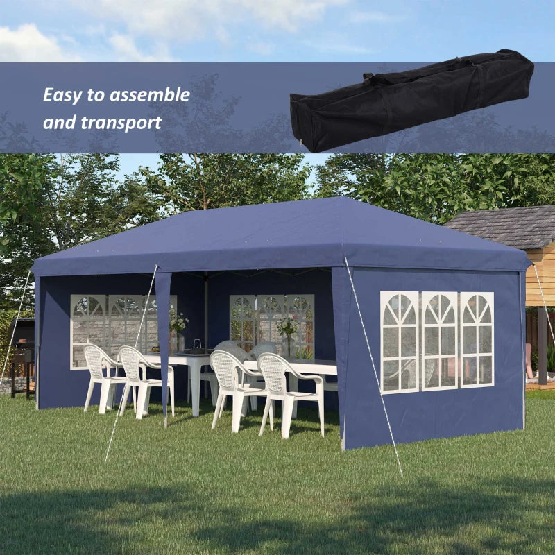 3m x 6m Blue Pop Up Gazebo