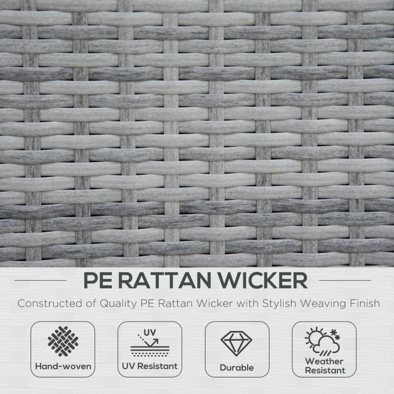 Grey Four-Piece Half-Square Rattan Sofa Set