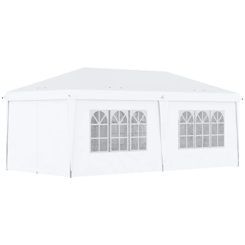 3m x 6m Adjustable White Pop Up Gazebo