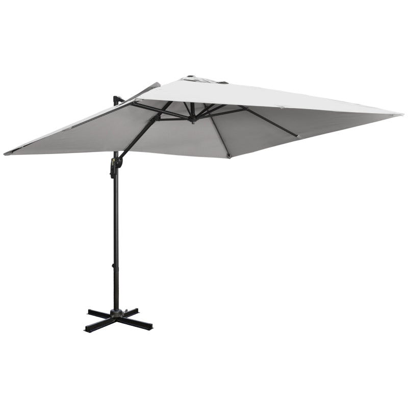 Grey Square Parasol With Cross Base