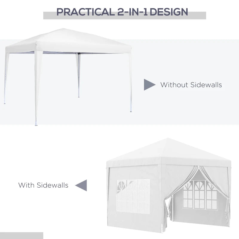 3m x 3m White Pop Up Gazebo