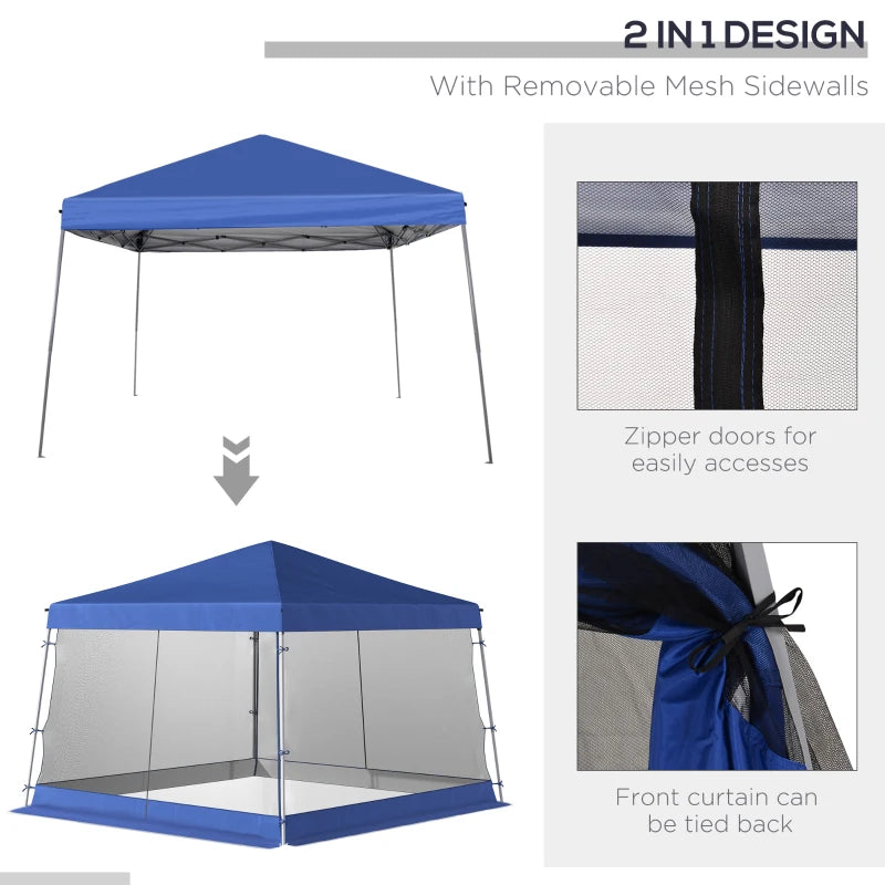 Wide Based Blue Pop-up Gazebo Canopy