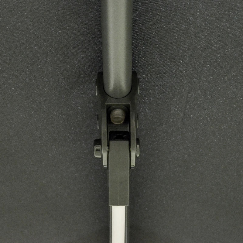 2.55H x 2.98m Dark Grey Adjustable Cantilever Parasol With LED Lights