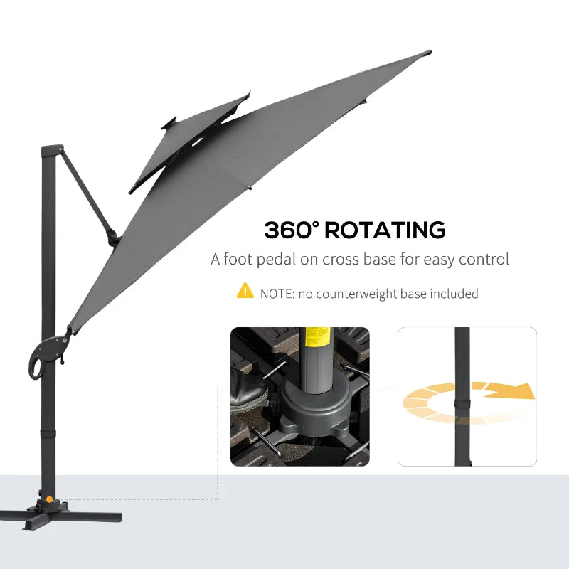 3m x 3m Square Aluminum Canopy With Adjustable Pole