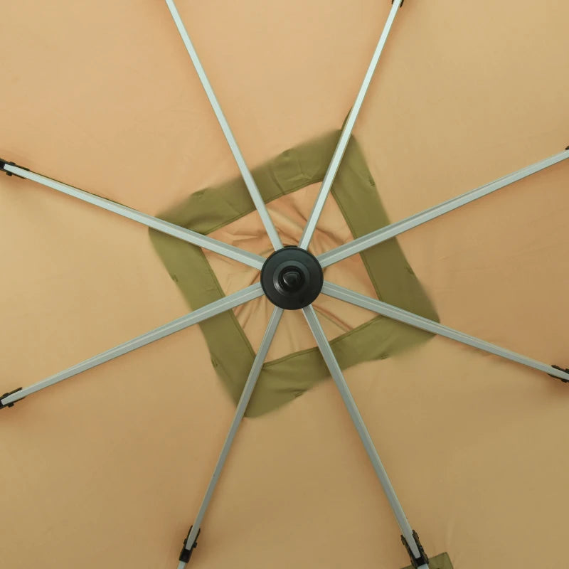 3m x 3m Khaki Cantilever Roma Parasol