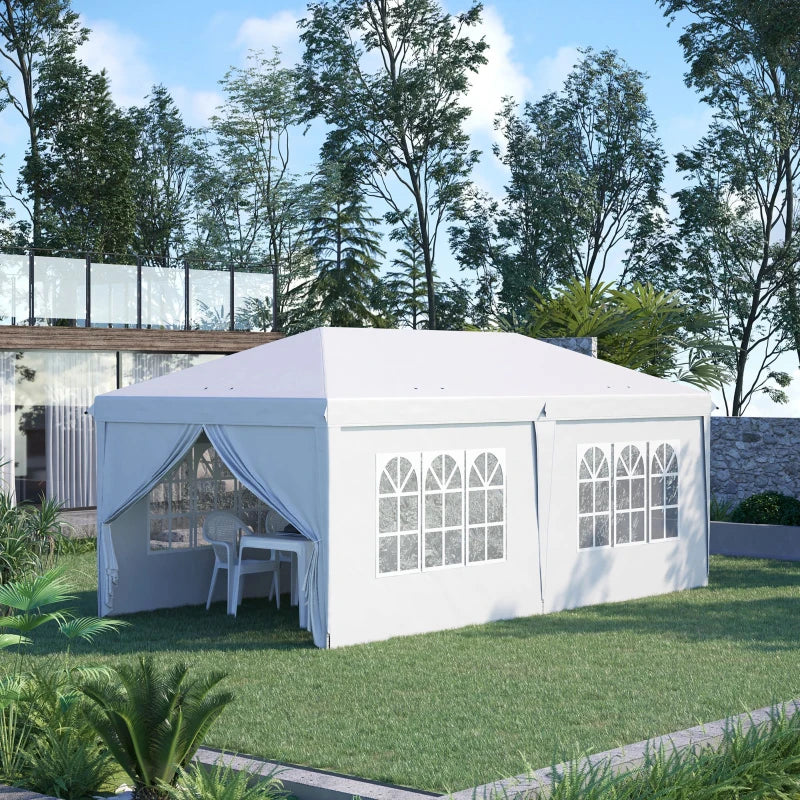 3m x 6m Adjustable White Pop Up Gazebo