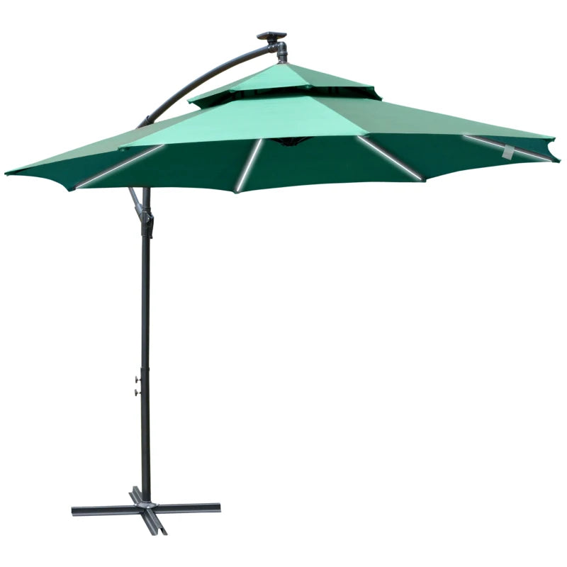 Green 2.3H x 3m Hanging Umbrella with Double Roof