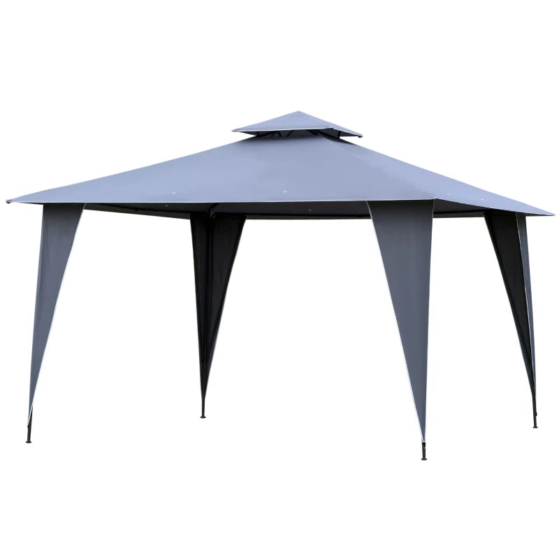 3.5m x 3.5m Side-Less Outdoor Canopy With 2-Tier Roof Steel Frame