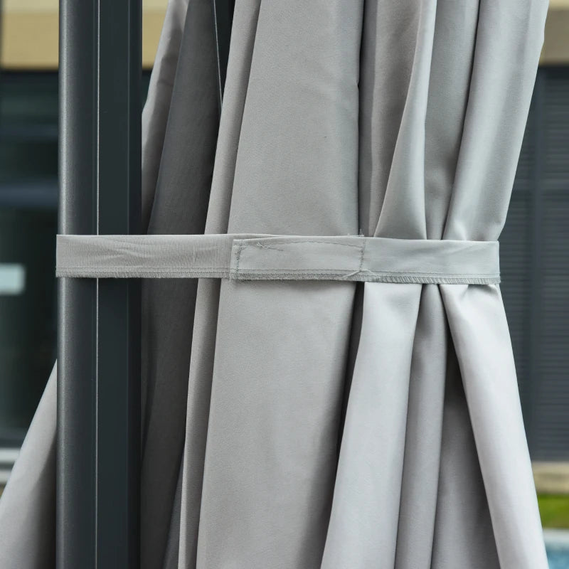 Grey 3m Cantilever Parasol With Cross Base