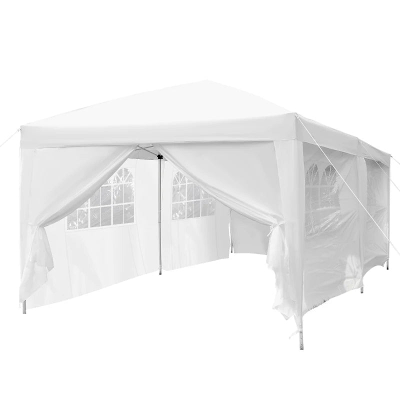 3m x 6m White Pop Up Gazebo With Free Storage Bag