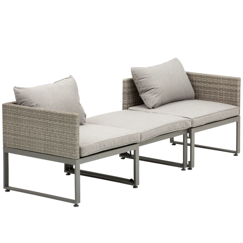 Adjustable Grey Bistro Sofa Set With Coffee Table