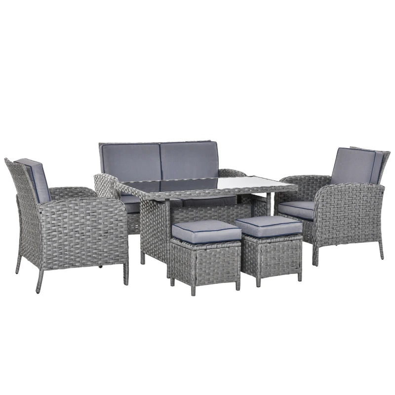 All Weather Rattan Dining Set With Armchairs