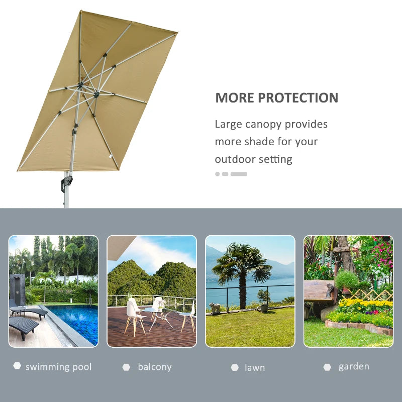 3m x 3m Khaki Cantilever Roma Parasol