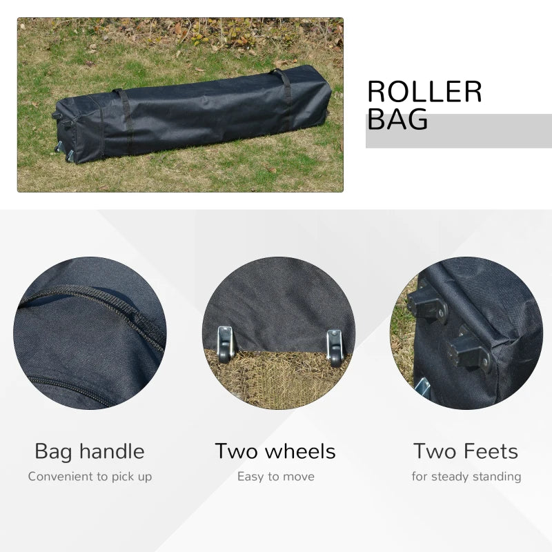 Grey 4m x 4m Pop-up Gazebo with Roller Bag & Adjustable Legs