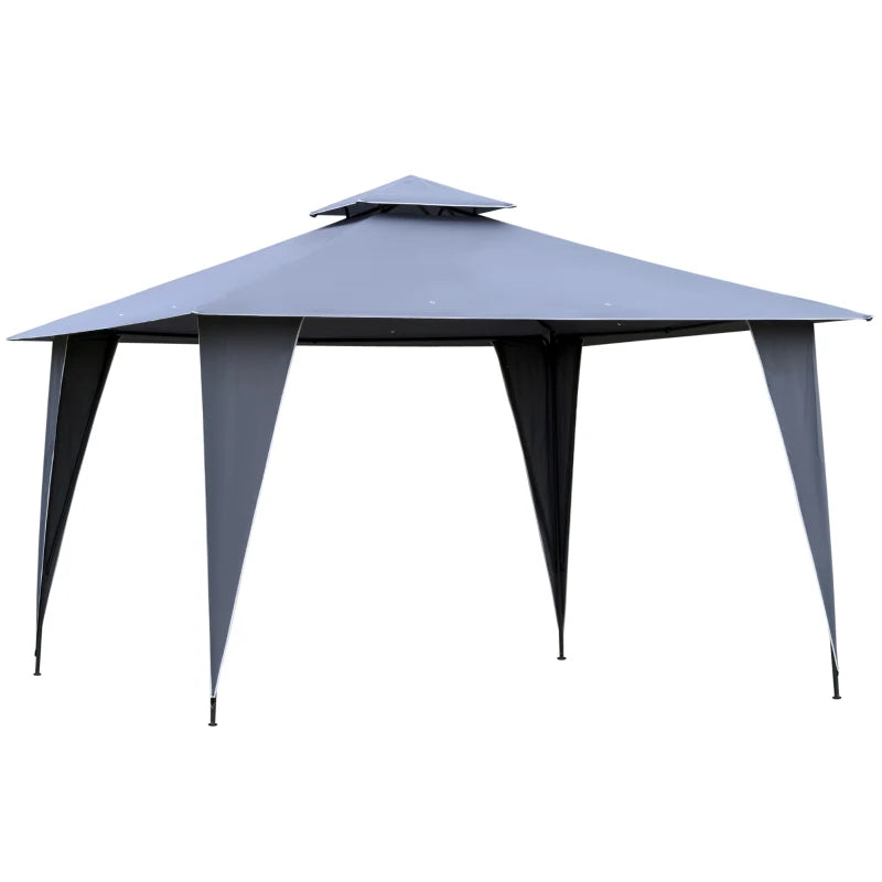 3.5m x 3.5m Side-Less Outdoor Canopy With 2-Tier Roof Steel Frame