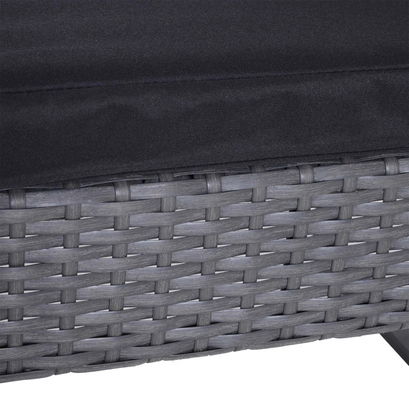 Grey/Black Rattan 2 Seater Patio Set