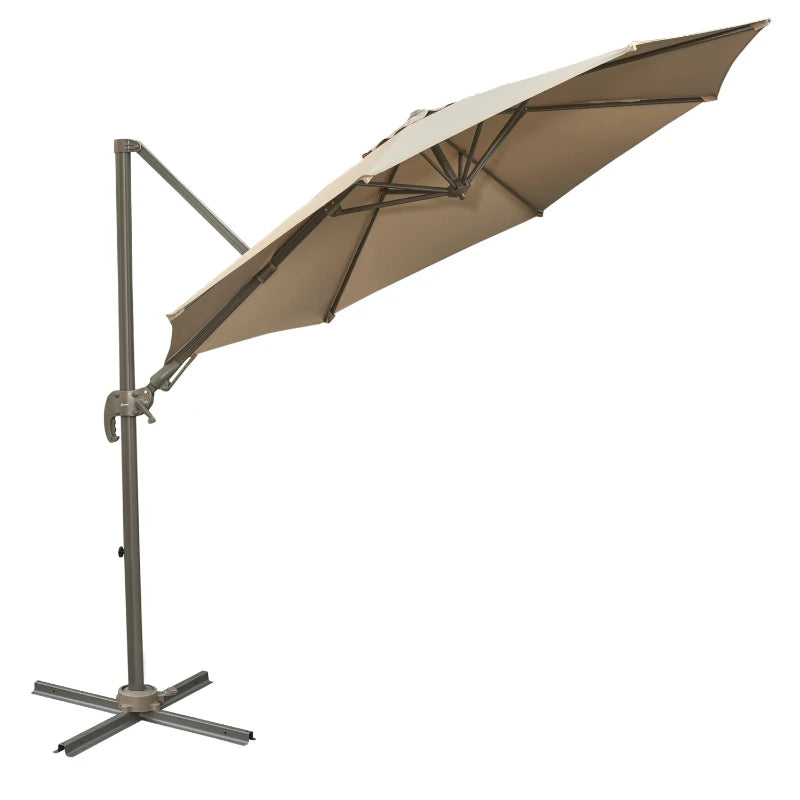 3m Beach Hanging Umbrella Parasol - Khaki