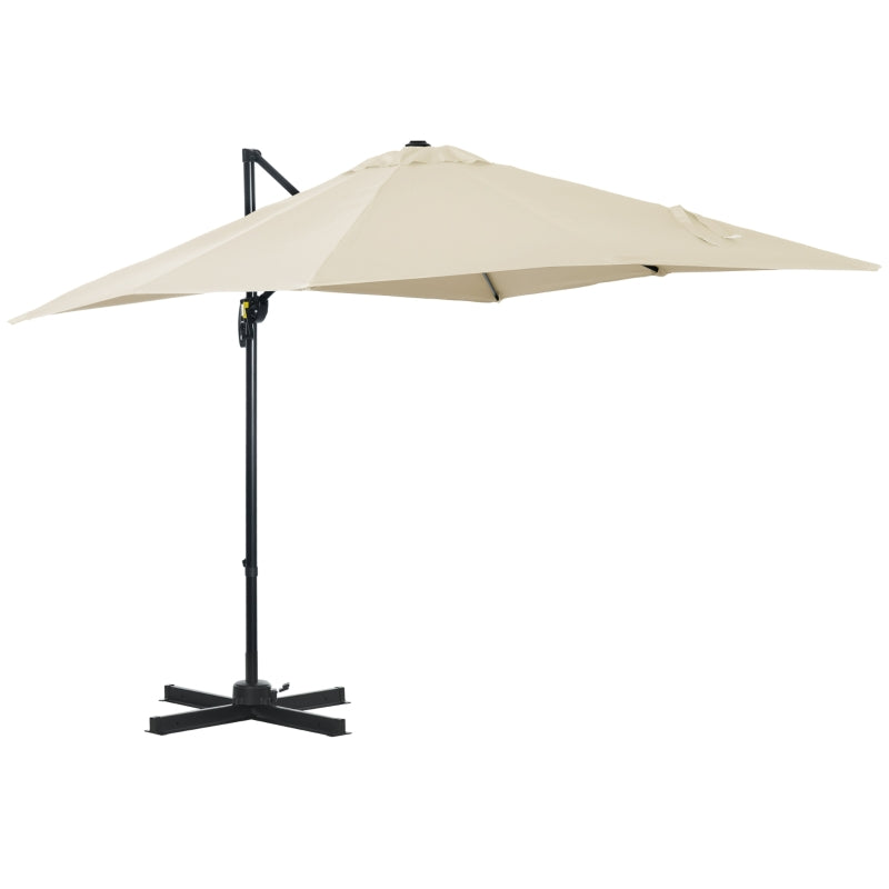 2.5m x 2.5m White Cantilever Parasol With Aluminium Pole