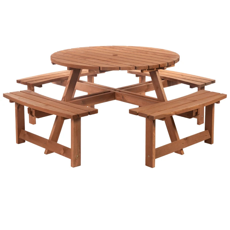8-Seater Wooden Picnic Set