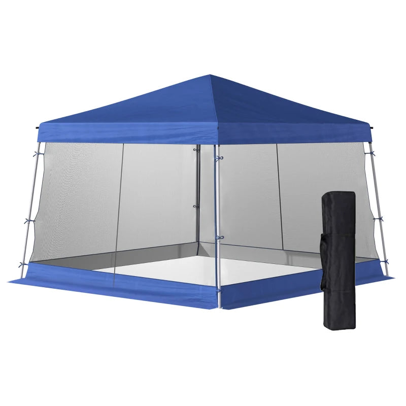 Wide Based Blue Pop-up Gazebo Canopy