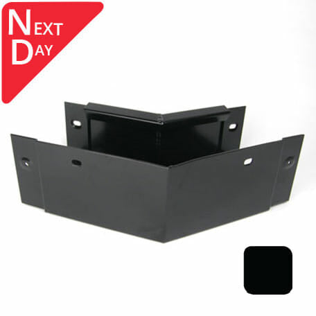 125x100mm Aluminium Box Gutter 135 Degree External Gutter Angle - RAL 9005M Matt Black