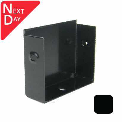 125x100mm Aluminium Box Gutter Left Hand Stopend - RAL 9005M Matt Black