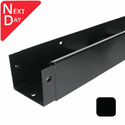 125x100mm Aluminium Box Gutter 3m Gutter Length - RAL 9005M Matt Black