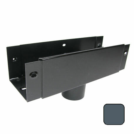 125x100mm Aluminium Box Gutter 100mm Running Outlet - RAL 7016M Anthracite Grey