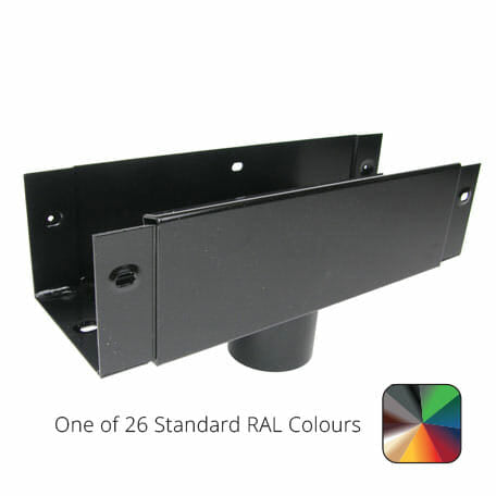 125x100mm Aluminium Box Gutter 100mm Running Outlet - One of 26 Standard Matt RAL colours TBC