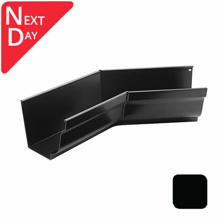 125x100mm SnapIT Aluminium Moulded 135 Degree Internal Gutter Angle - RAL 9005M Matt Black