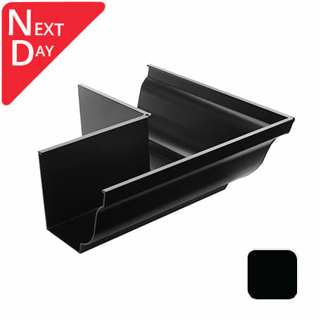 125x100mm SnapIT Aluminium Moulded 90 Degree External Gutter Angle - RAL 9005M Matt Black