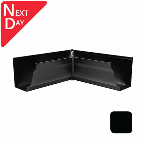 125x100mm SnapIT Aluminium Moulded 90 Degree Internal Gutter Angle - RAL 9005M Matt Black