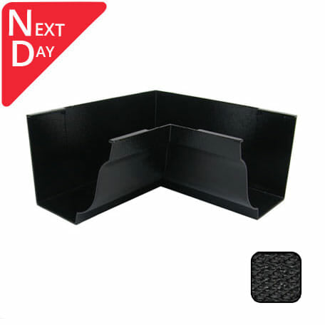 125x100mm SnapIT Aluminium Moulded 90 Degree Internal Gutter Angle - Textured Black