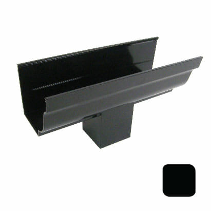 125x100mm SnapIT Aluminium Moulded Gutter Outlet with 76x76mm Spigot - RAL 9005M Matt Black