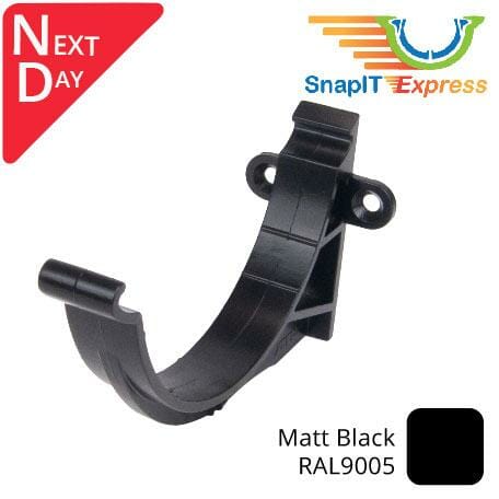 115mm (4.5") SnapIT Express Aluminium Half Round Fascia Bracket - RAL 9005M Matt Black