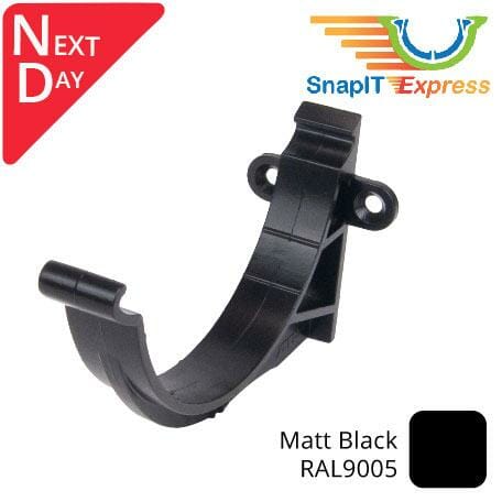 125mm (5") SnapIT Express Aluminium Half Round Fascia Bracket - RAL 9005M Matt Black