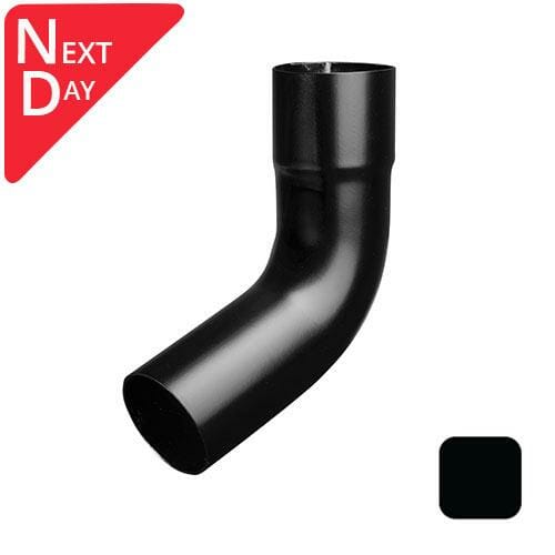 63mm (2.5") Swaged Aluminium Downpipe 112 Degree Bend without Ears - RAL 9005m Matt Black