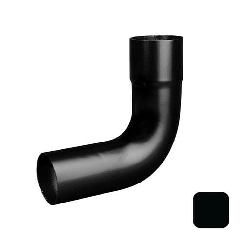 63mm (2.5") Swaged Aluminium Downpipe 90 Degree Bend without Ears - RAL 9005m Matt Black