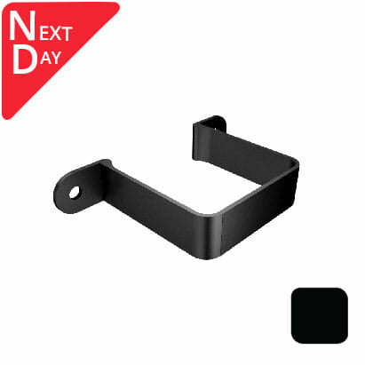 76mm Swaged Aluminium Square FLUSH FIT PIPE CLIP PPC - Matt Black