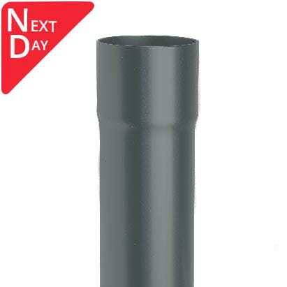 76mm (3") Swaged Aluminium Downpipe 2m long - RAL 7016M Anthracite Grey