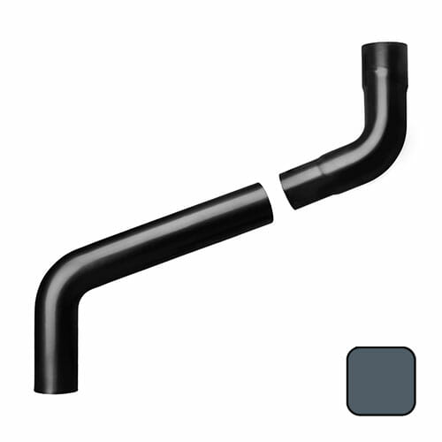 63mm (2.5") Swaged Aluminium Downpipe 400mm (max) Adjustable Offset - RAL 7016M Anthracite Grey