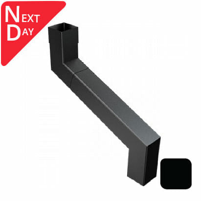 76mm Swaged Aluminium Square 2PT TO 400MM SWAN-NECK PPC - Matt Black